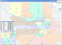 Shawnee Wall Map Color Cast Style