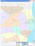 Sheboygan County Wall Map Color Cast Style