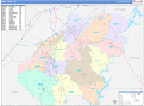 Shelby County Wall Map Color Cast Style