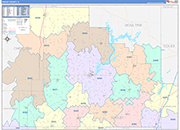 Shelby County Wall Map Color Cast Style