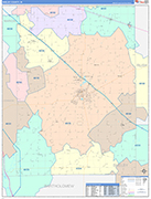 Shelby Wall Map Color Cast Style