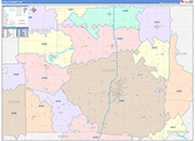 Shelby County Wall Map Color Cast Style