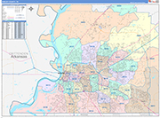 Shelby Wall Map Color Cast Style