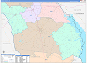 Shelby County Wall Map Color Cast Style