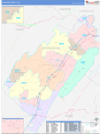 Shenandoah Wall Map Color Cast Style