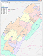 Shenandoah County Wall Map Color Cast Style