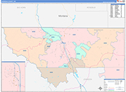 Sheridan County Wall Map Color Cast Style