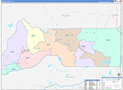 Sierra County Wall Map Color Cast Style