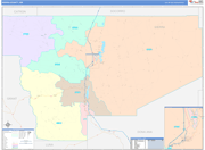 Sierra County Wall Map Color Cast Style