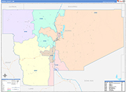 Sierra County Wall Map Color Cast Style