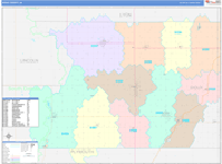 Sioux County Wall Map Color Cast Style