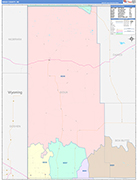 Sioux County Wall Map Color Cast Style