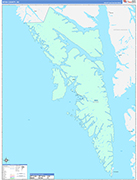 Sitka County Wall Map Color Cast Style