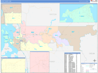 Skagit County Wall Map Color Cast Style