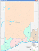Skamania Wall Map Color Cast Style