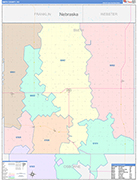 Smith County Wall Map Color Cast Style