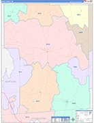 Smith County Wall Map Color Cast Style