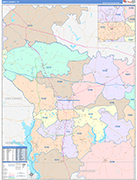 Smith County Wall Map Color Cast Style