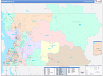 Snohomish County Wall Map Color Cast Style