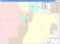 Socorro County Wall Map Color Cast Style