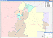 Socorro County Wall Map Color Cast Style