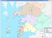 Somerset County Wall Map Color Cast Style
