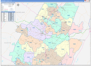 Somerset County Wall Map Color Cast Style
