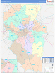 Spartanburg County Wall Map Color Cast Style