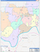 Spencer Wall Map Color Cast Style