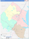 Stafford County Wall Map Color Cast Style