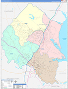 Stafford County Wall Map Color Cast Style