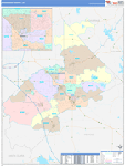 Stanislaus County Wall Map Color Cast Style