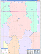 Stanton County Wall Map Color Cast Style