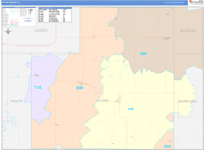 Stark County Wall Map Color Cast Style