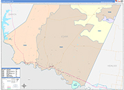 Starr County Wall Map Color Cast Style