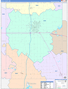 Steele County Wall Map Color Cast Style
