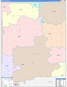 Steele Wall Map Color Cast Style