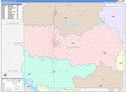 Stephens County Wall Map Color Cast Style