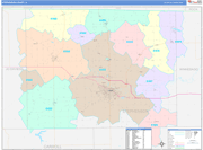 Stephenson County Wall Map Color Cast Style