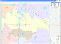 Steuben County Wall Map Color Cast Style