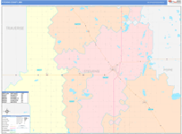 Stevens County Wall Map Color Cast Style