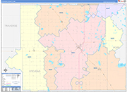Stevens County Wall Map Color Cast Style