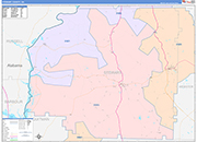 Stewart County Wall Map Color Cast Style