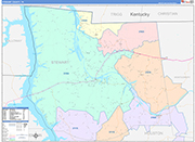 Stewart Wall Map Color Cast Style