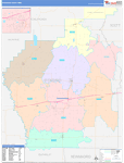 Stoddard County Wall Map Color Cast Style