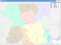 Stokes County Wall Map Color Cast Style