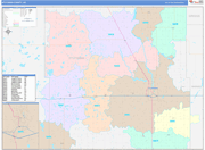 Stutsman County Wall Map Color Cast Style