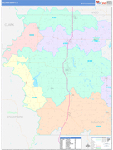 Sullivan County Wall Map Color Cast Style