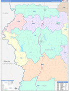 Sullivan Wall Map Color Cast Style