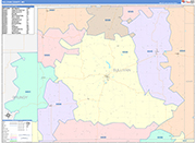 Sullivan County Wall Map Color Cast Style